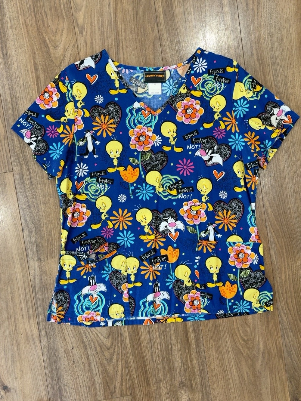 Warner Bros. Kids Short Sleeve Tweety & Looney Tunes Blue Floral Tee